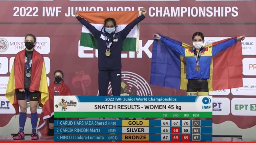 Harshada Garud wins Historic Gold Medal at Junior World Weighlifting 2022