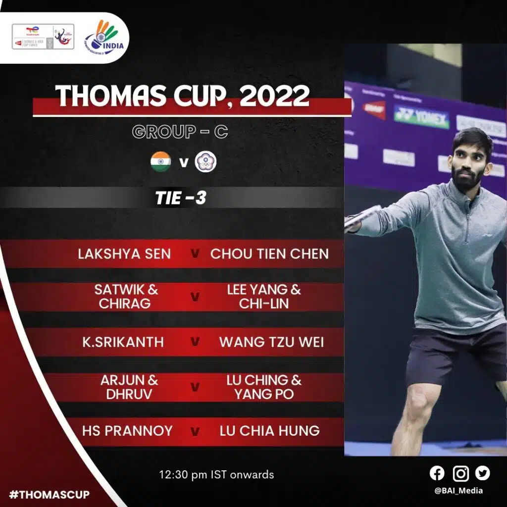 Live Blog Final Thomas Cup Group Tie 2 Thomas Cup