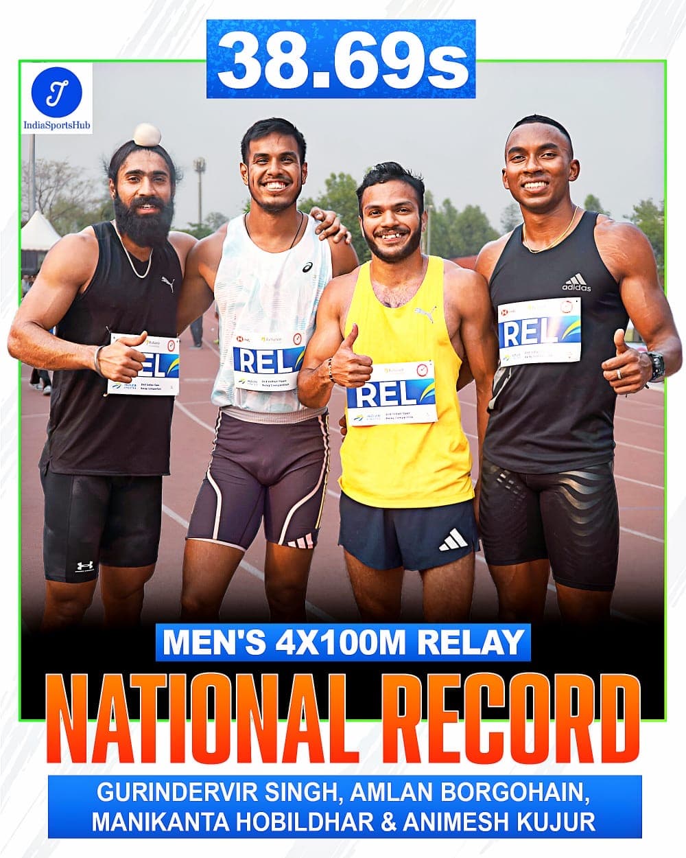 Indian Quartet Shatters 15-Year-Old 4X100M National Record With 38.69S Blitz 3 National Record