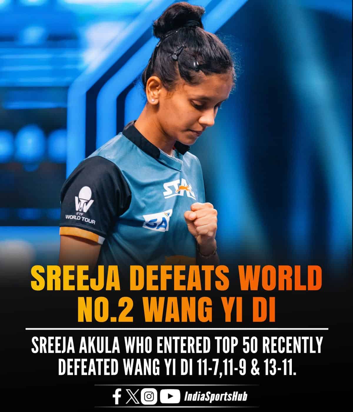 Sreeja defeated Wang
